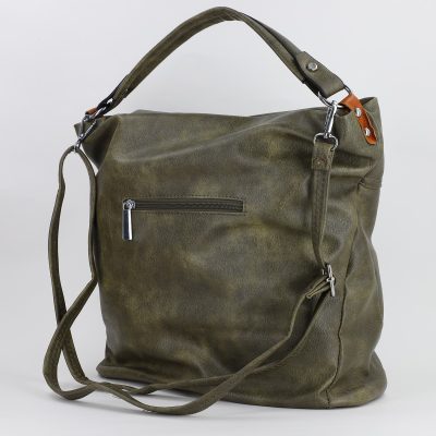 Geanta femei shopper piele ecologica verde cu doua compartimente Paolo Bags BS577PB2307281