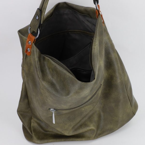 Geanta femei shopper piele ecologica verde cu doua compartimente Paolo Bags BS577PB2307281 123