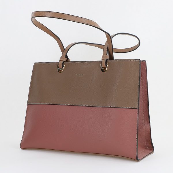 David Jones - Geantă office damă din piele ecologică roz trei compartimente David Jones BS6717CM2307131