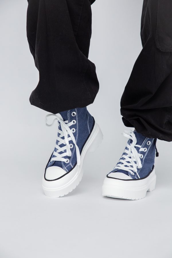 Pantofi Sport Dama Tip Teniși înalt cu șiret Albastru BS115BO2307067 123