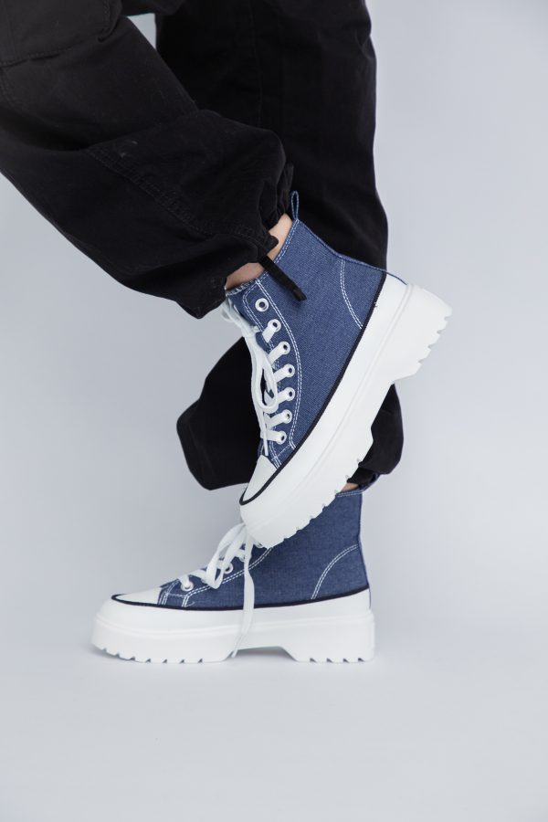 Pantofi Sport Dama Tip Teniși înalt cu șiret Albastru BS115BO2307067 121