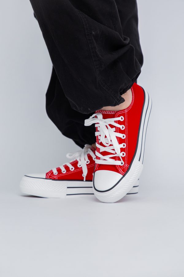 Pantofi sport pentru femei model teniși culoare rosie BS307A2307148 119