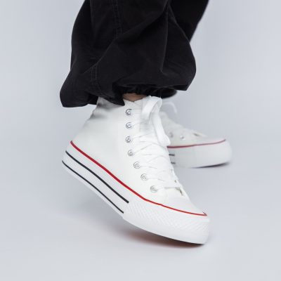 Pantofi sport pentru femei de tip teniși de culoare negru design înalt BS308A2307152