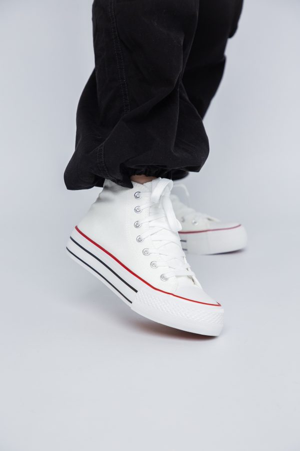 Pantofi sport pentru femei de tip teniși de culoare Alb design înalt BS308A2307153 119