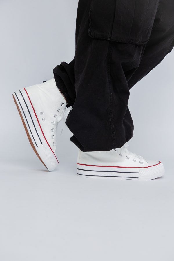 Pantofi sport pentru femei de tip teniși de culoare Alb design înalt BS308A2307153 123