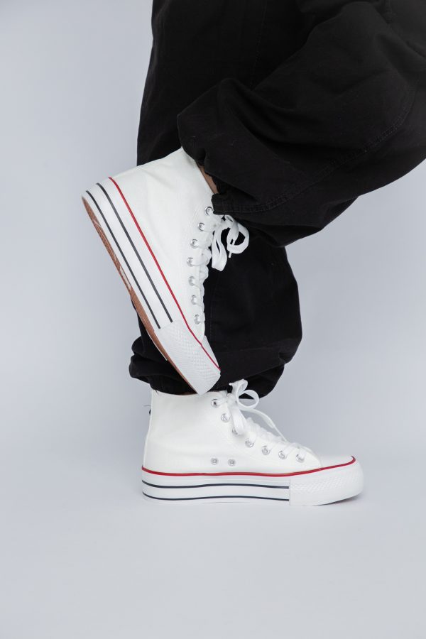Pantofi sport pentru femei de tip teniși de culoare Alb design înalt BS308A2307153 121