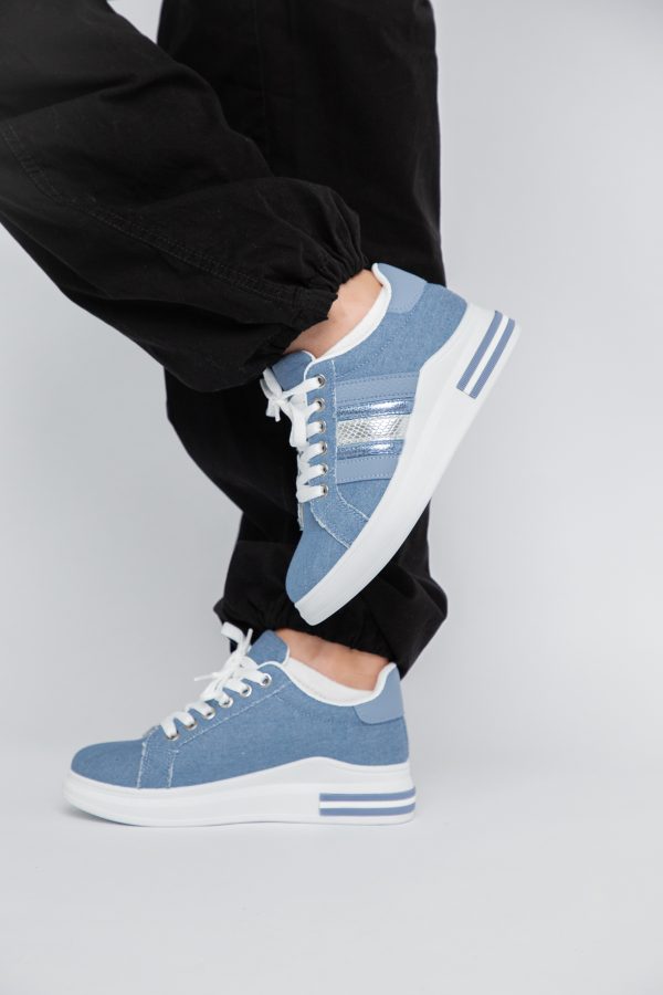 Pantofi Sport Dama cu șiret denim albastru BS248EV2307128 121