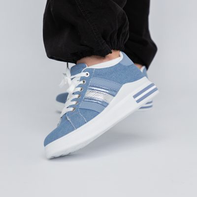 Pantofi Sport Dama cu șiret denim albastru BS248EV2307128