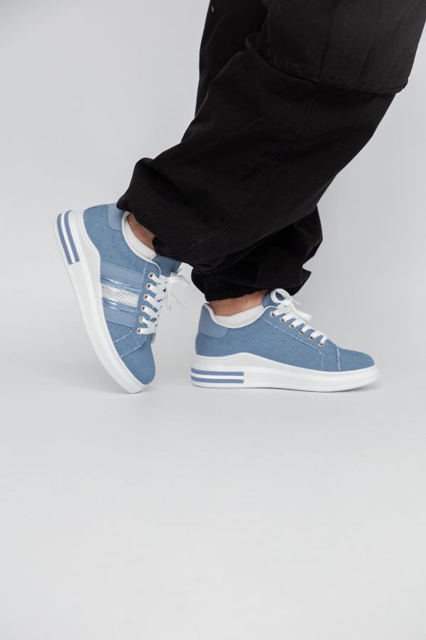 Pantofi Sport Dama cu șiret denim albastru BS248EV2307128 123