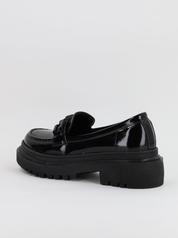 Pantof Dama tapla groasa cu elemente design Negru (BS201AY2308171) 119