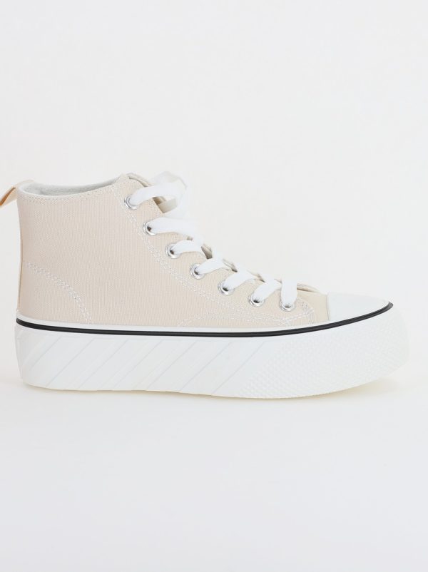 Pantofi sport inalti pentru femei de tip tenisi Bej BS45EV2307145 119