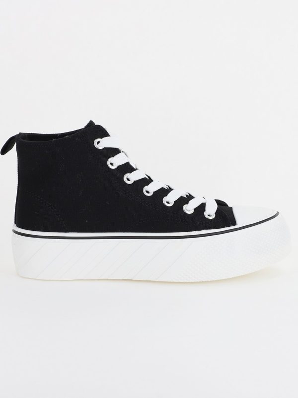 Pantofi sport inalti pentru femei de tip tenisi Negru BS45EV2307144 119