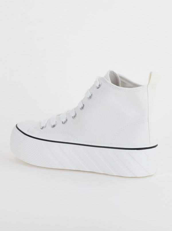 Pantofi sport inalti pentru femei de tip tenisi Alb BS45EV2307146 120