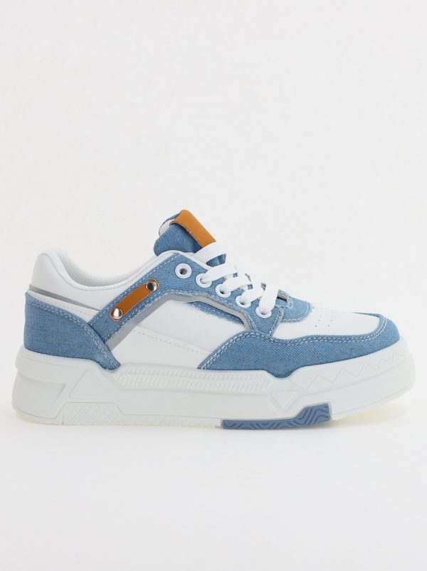Pantofi sport dama cu elemete alb cu denim albastru (BS225EV2307110) 120