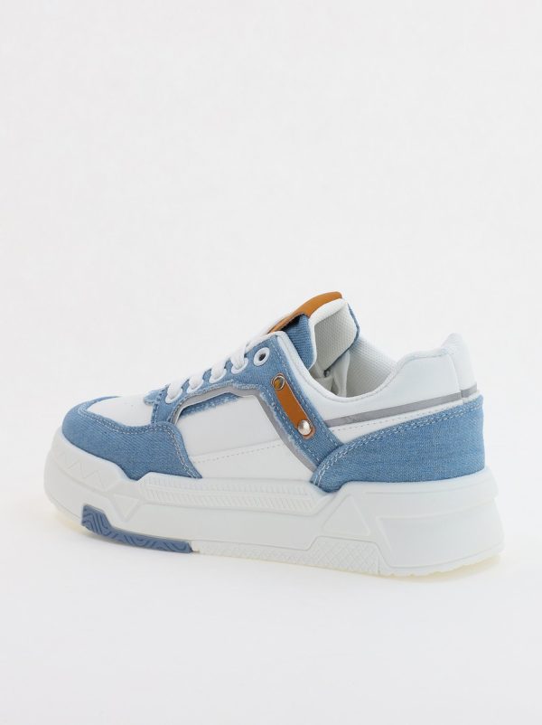 Pantofi sport dama cu elemete alb cu denim albastru (BS225EV2307110) 121