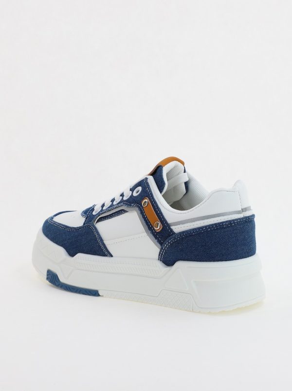 Pantofi sport dama cu elemete alb cu denim bleumarin (BS225EV2307111) 121