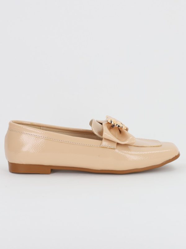Balerini Dama Eleganti cu Fundita Piele Ecologica Bej Lucios - BS706BA2308110 120