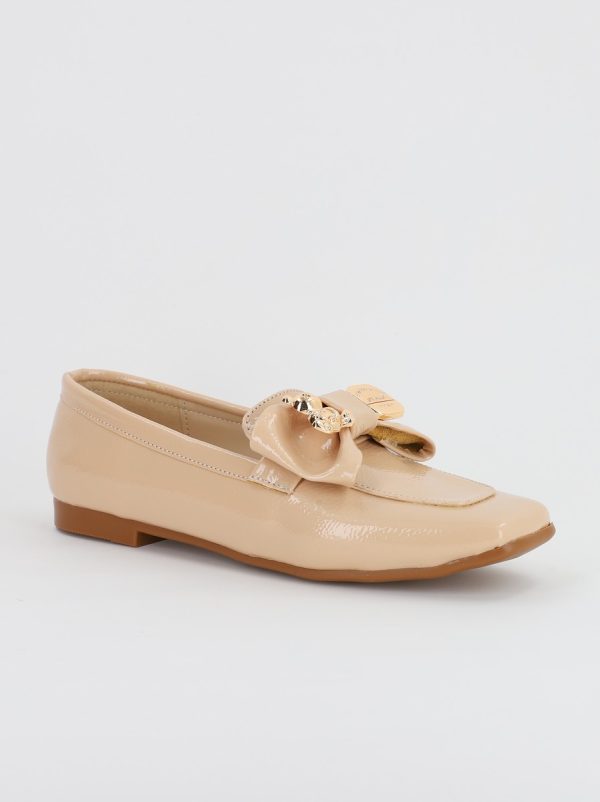 Balerini Dama Eleganti cu Fundita Piele Ecologica Bej Lucios - BS706BA2308110 121