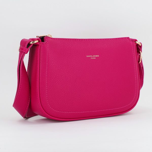 David Jones - Geanta dama casual de umar din piele eco roz cu un compartiment David Jones BS6708CM2307124
