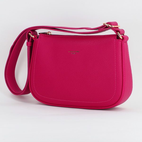 Geanta dama casual de umar din piele eco roz cu un compartiment David Jones BS6708CM2307124 122