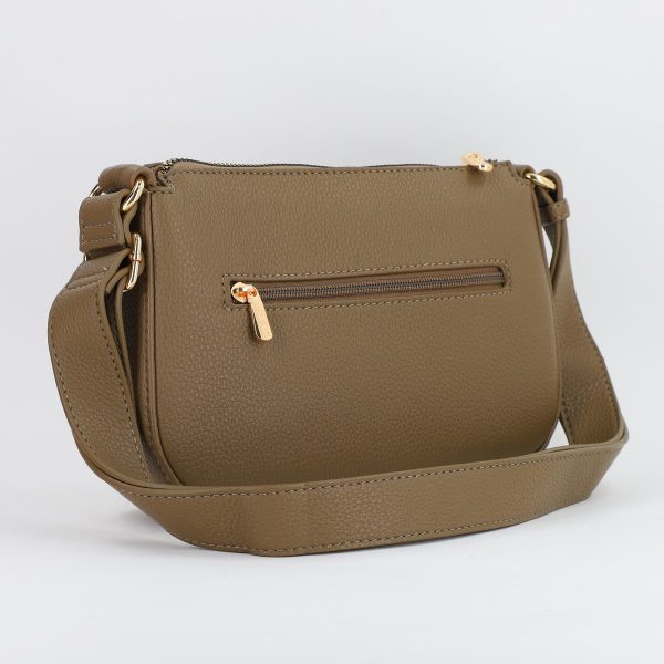 Geanta dama casual de umar din piele eco Taupe cu un compartiment David Jones BS6708CM2307127 120