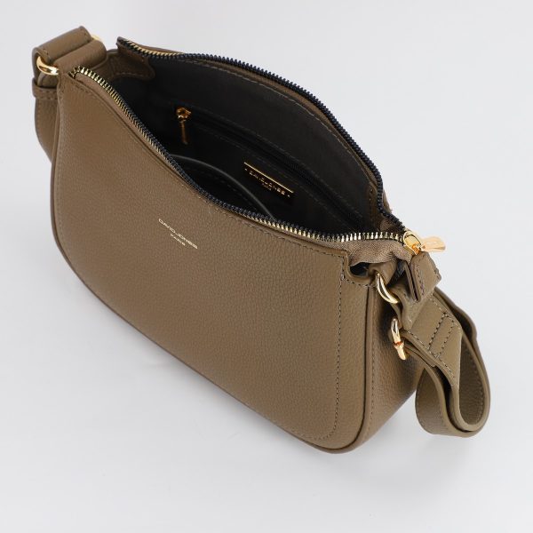 Geanta dama casual de umar din piele eco Taupe cu un compartiment David Jones BS6708CM2307127 121