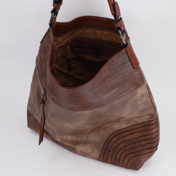 Geanta femei shopper piele ecologica Maro cafeniu cu doua compartimente MariaC BS473MC2307264 119