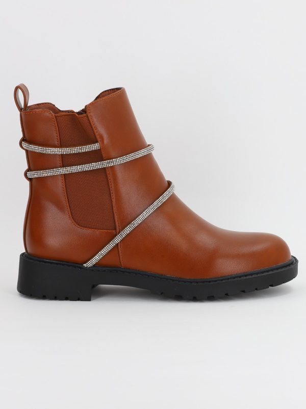 Ghete dama cu elemente design cu pietre maro (BS2829L2307184) 120