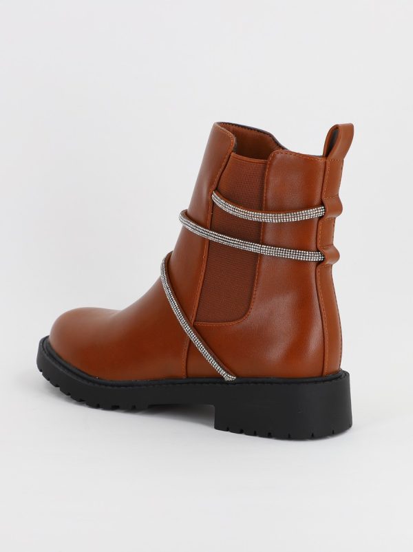 Ghete dama cu elemente design cu pietre maro (BS2829L2307184) 122