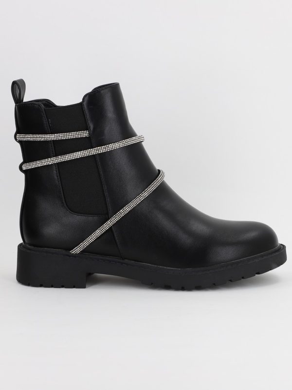 Ghete dama cu elemente design cu pietre Negre (BS2829L2307182) 119