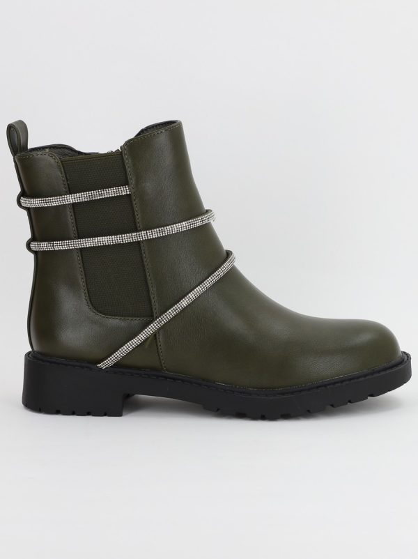 Ghete dama cu elemente design cu pietre Verde (BS2829L2307183) 120