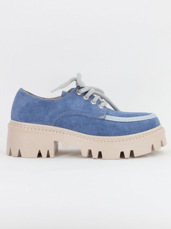 Mocasini Dama tapla groasa cu sireturi Albastru (BS02002AY2308175) 119
