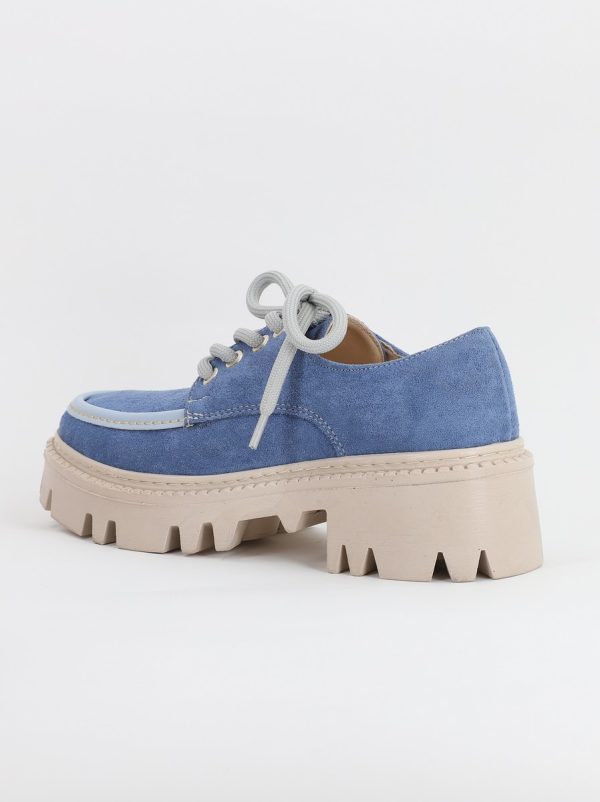 Mocasini Dama tapla groasa cu sireturi Albastru (BS02002AY2308175) 120