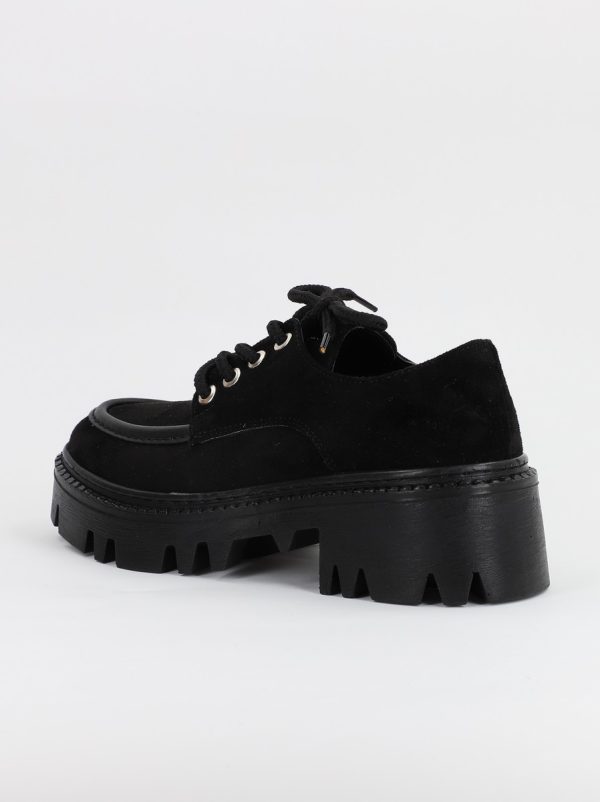 Mocasini Dama tapla groasa cu sireturi Negru (BS02002AY2308177) 119