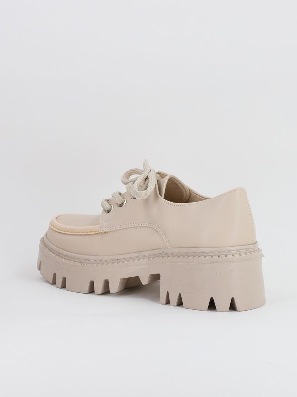 Mocasini Dama tapla groasa cu siret Bej BS02000AY2308173 120