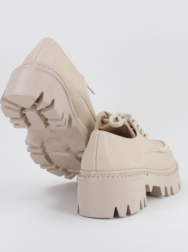 Mocasini Dama tapla groasa cu siret Bej BS02000AY2308173 119