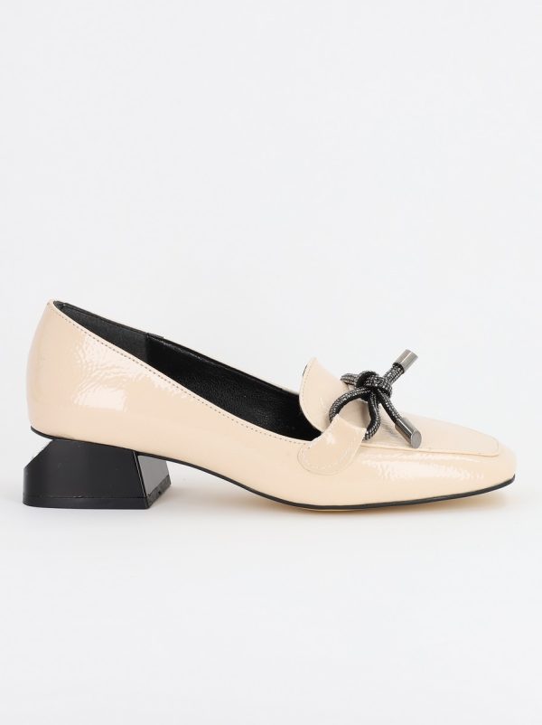 Pantofi cu Toc Eleganti din Piele Ecologica Bej - BS156BA2308105 124
