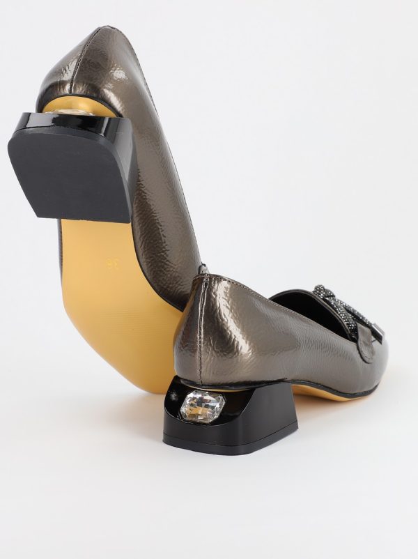 Pantofi cu Toc Eleganti din Piele Ecologica platina - BS156BA2308107 119