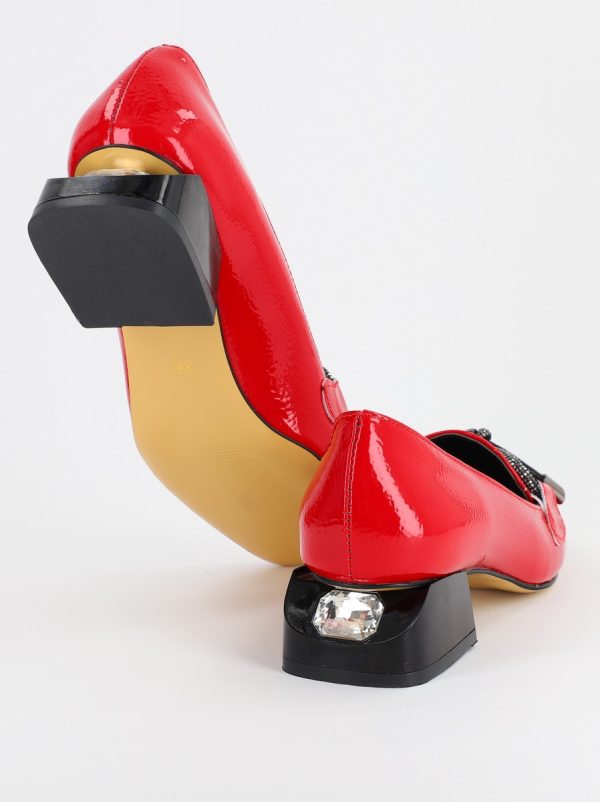 Pantofi cu Toc Eleganti din Piele Ecologica rosu - BS156BA2308106 119