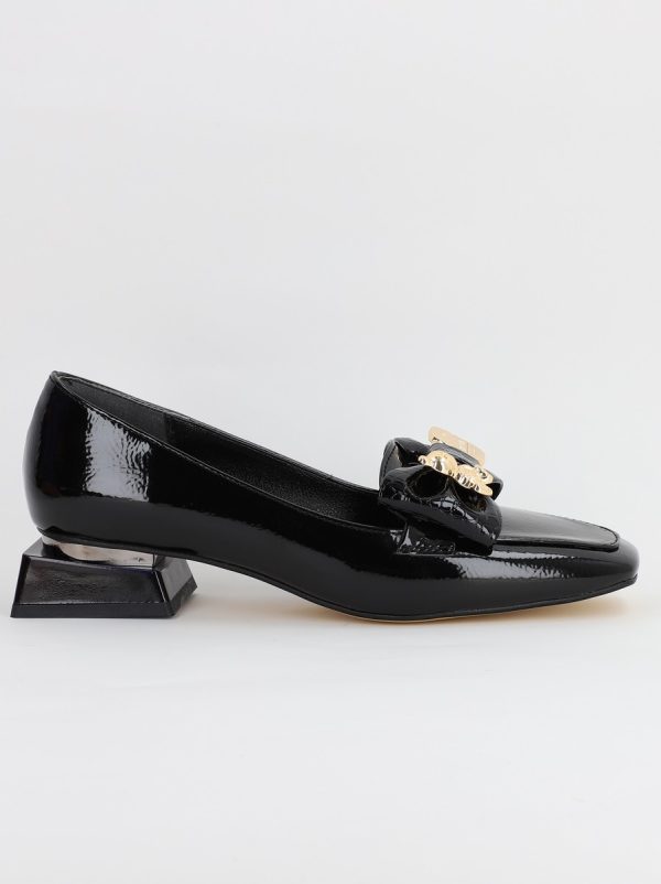 Pantofi cu Toc jos Eleganti din Piele Ecologica Negru - BS161BA2308180 124
