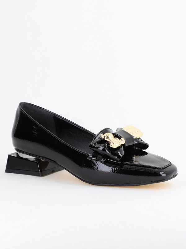 Incaltaminte Dama - Pantofi cu Toc jos Eleganti din Piele Ecologica Negru - BS161BA2308180