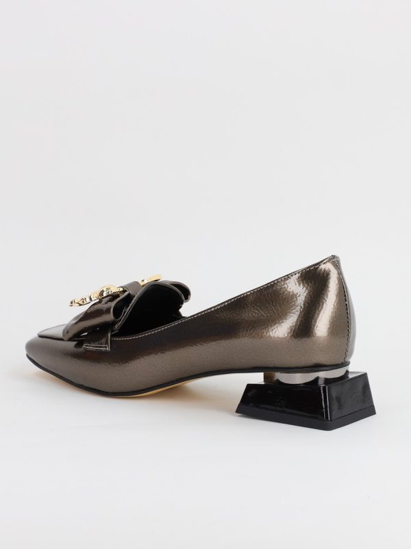 Pantofi cu Toc jos Eleganti din Piele Ecologica Platina - BS161BA2308178 123