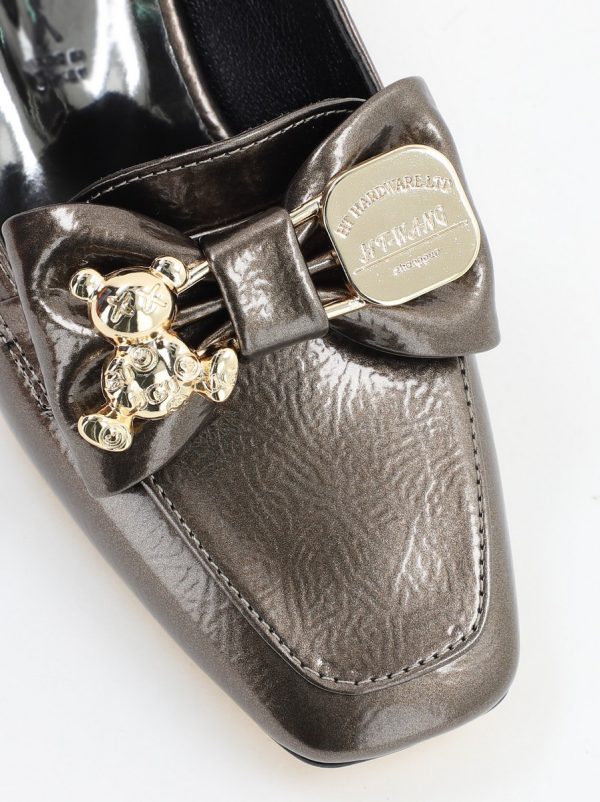 Pantofi cu Toc jos Eleganti din Piele Ecologica Platina - BS161BA2308178 125