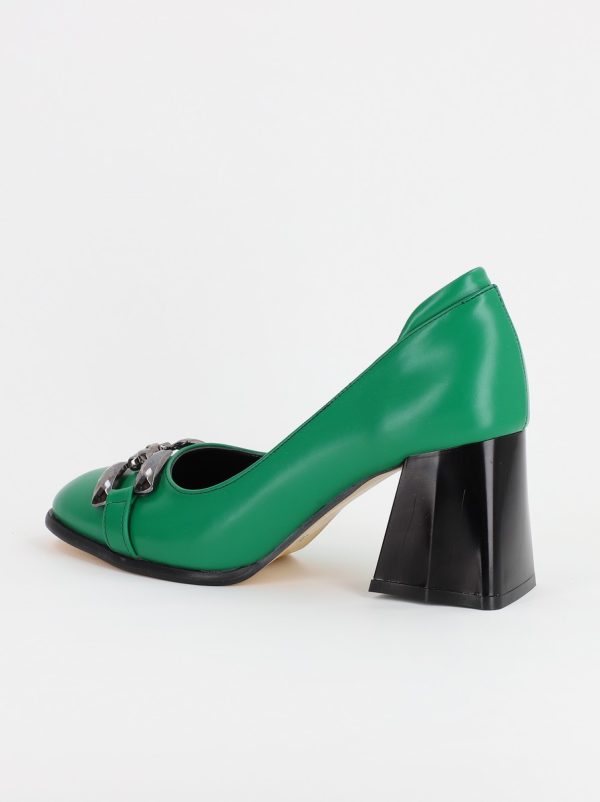 Pantofi Dama cu Toc din Piele Ecologica Verzi - BS680PT2308135 120
