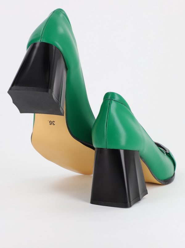 Pantofi Dama cu Toc din Piele Ecologica Verzi - BS680PT2308135 119
