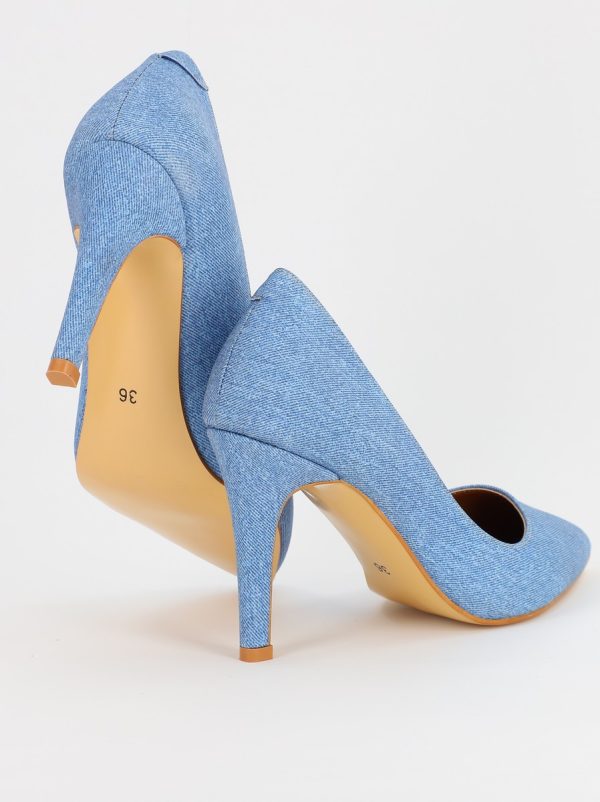 Pantofi Dama cu Toc subtire stiletto albastru deschis denim (BS799AY2308102) 119
