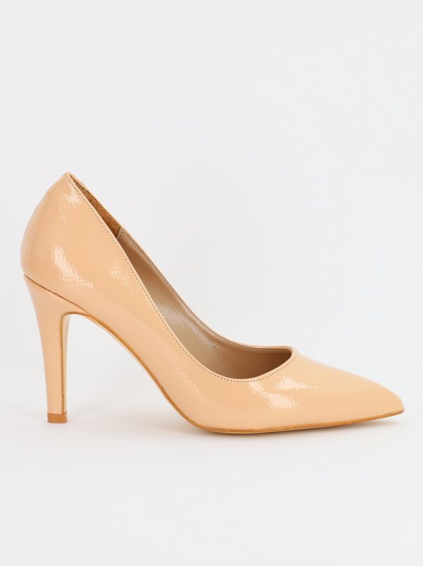 Pantofi Dama cu Toc subtire stiletto bej incretit(BS799AY2308124) 119