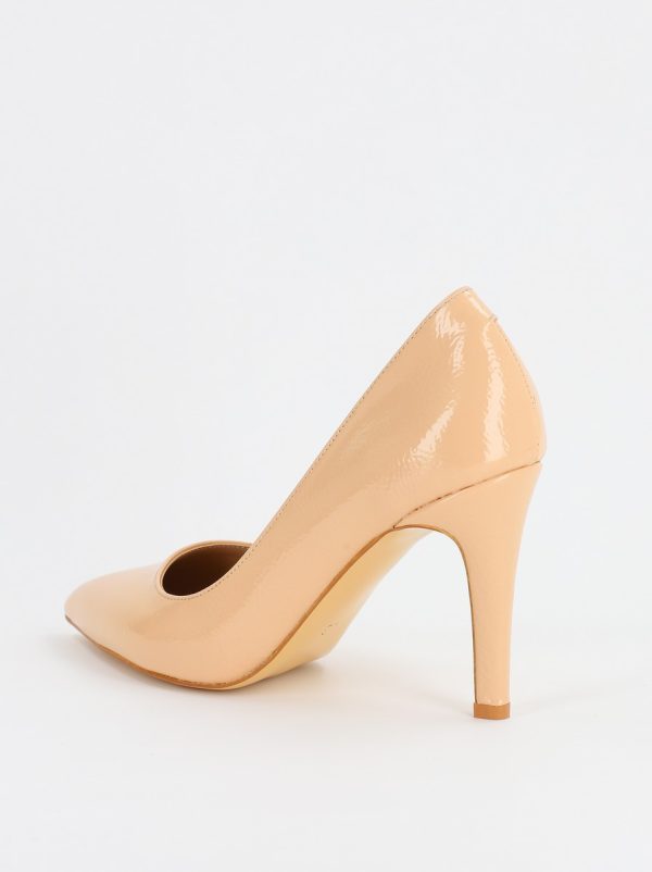 Pantofi Dama cu Toc subtire stiletto bej incretit(BS799AY2308124) 121