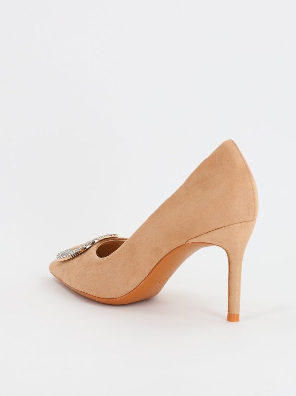 Pantofi Dama cu Toc subtire stiletto cu pietricele bej (BS19S2307053) 121