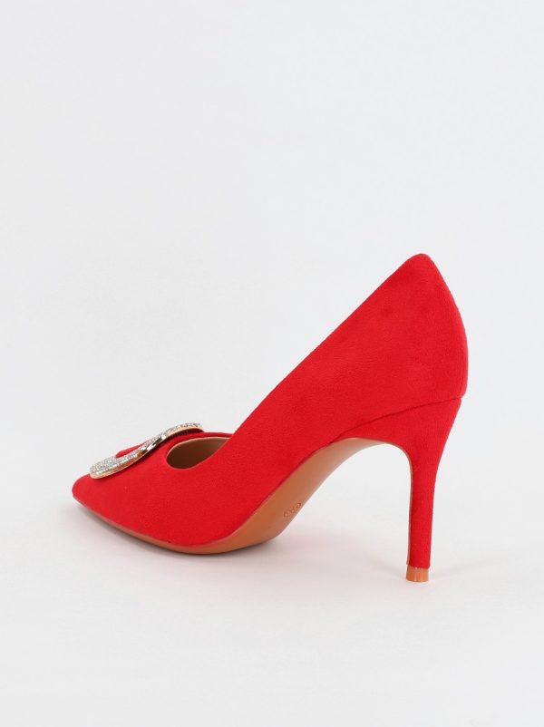 Pantofi Dama cu Toc subtire stiletto cu pietricele rosu (BS19S2307052) 121